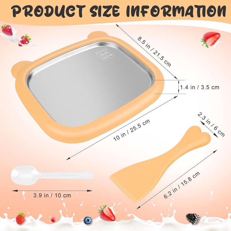 Windspeed 1+12P Rolled Ice Cream Maker Machine, Instant Ice Cream Maker Tray Instant Cold Plate for Making Homemade Rolled Slushies and Frozen Yogurt with 2P Scraper 10P Scoop - Image 2
